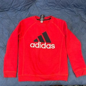 Red adidas crewneck sweatshirt